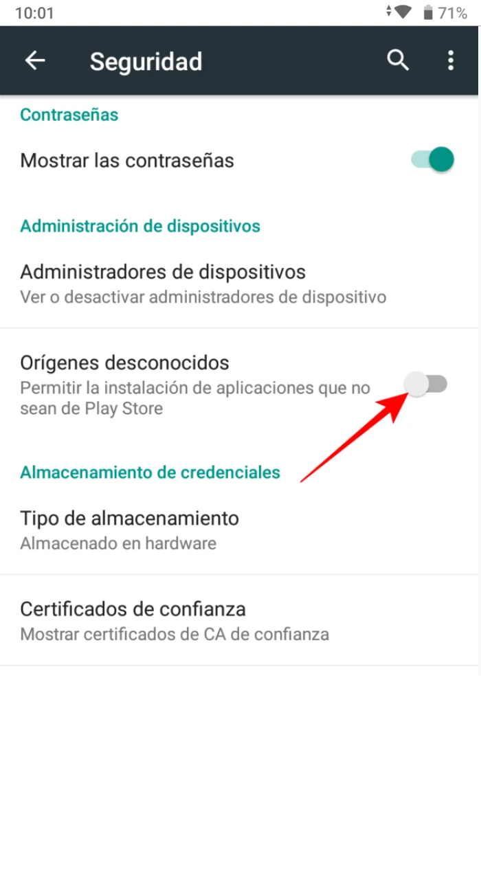 Para instalar la aplicación Megapari, permita la instalación de archivos desconocidos.