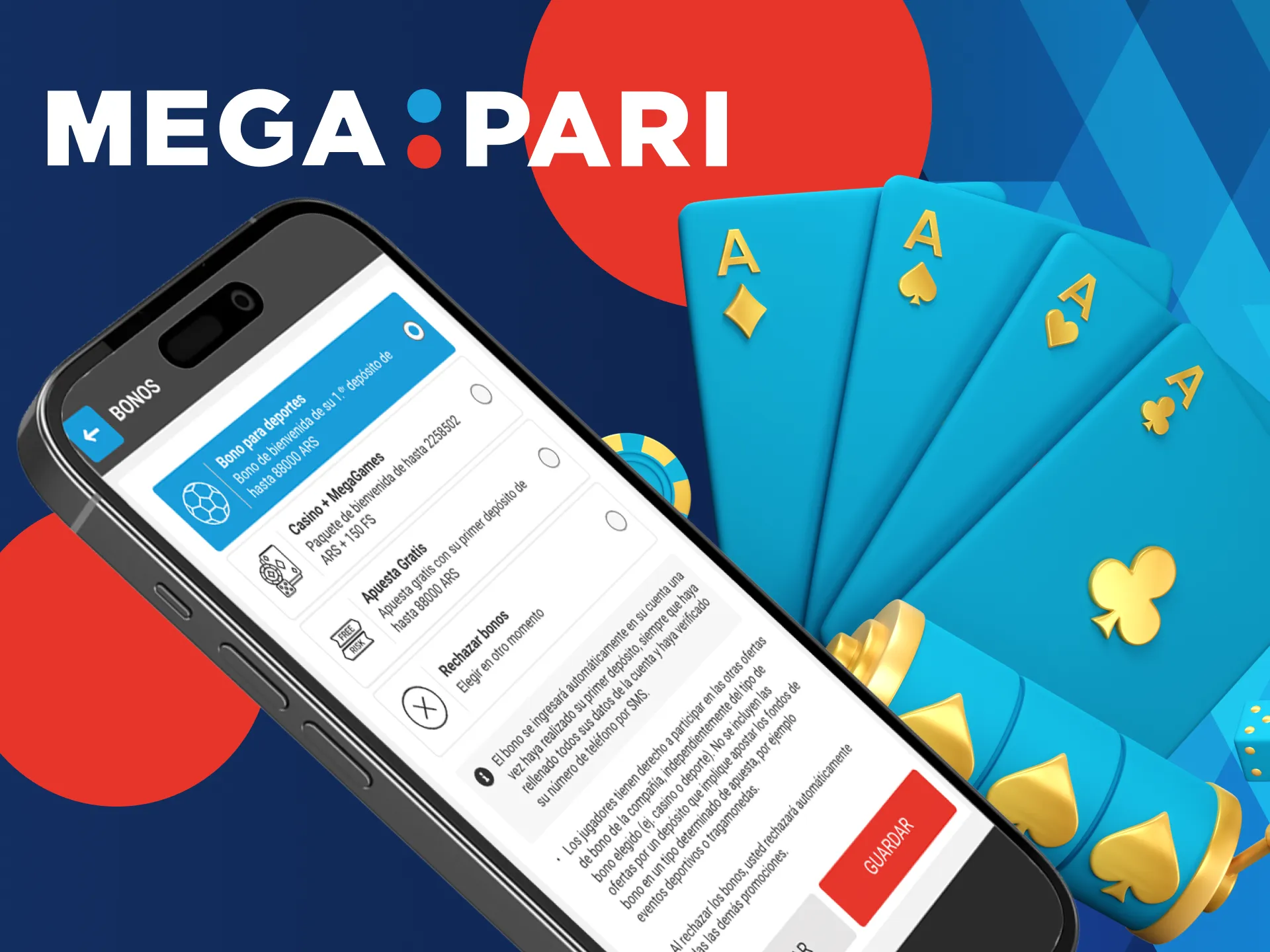 Bono de Megapari Casino por instalar la aplicación.