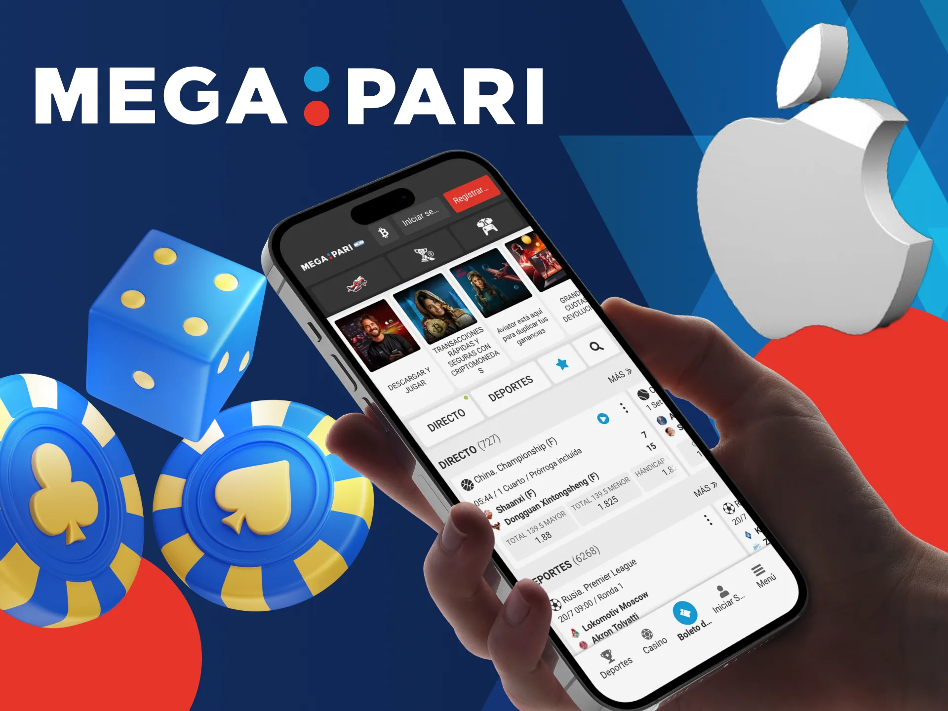 El proceso de instalación de la aplicación Megapari en iOS.