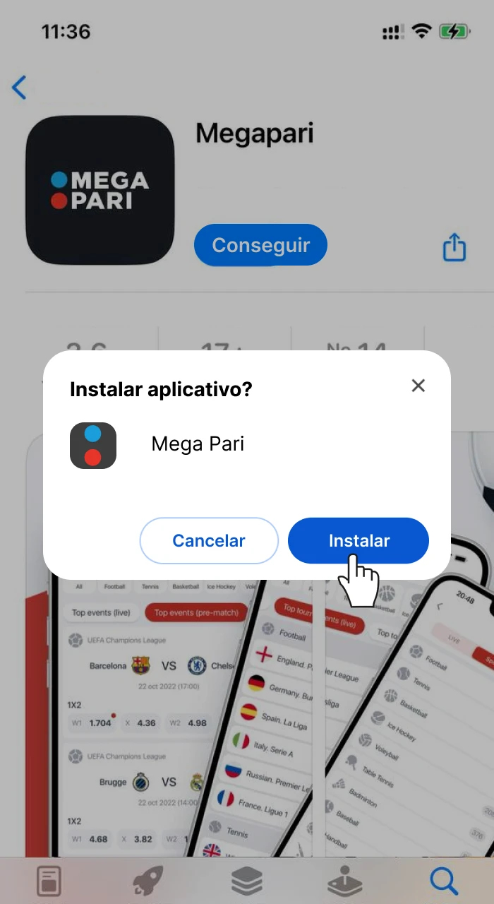 Descarga la aplicación Megapari para instalarlo.