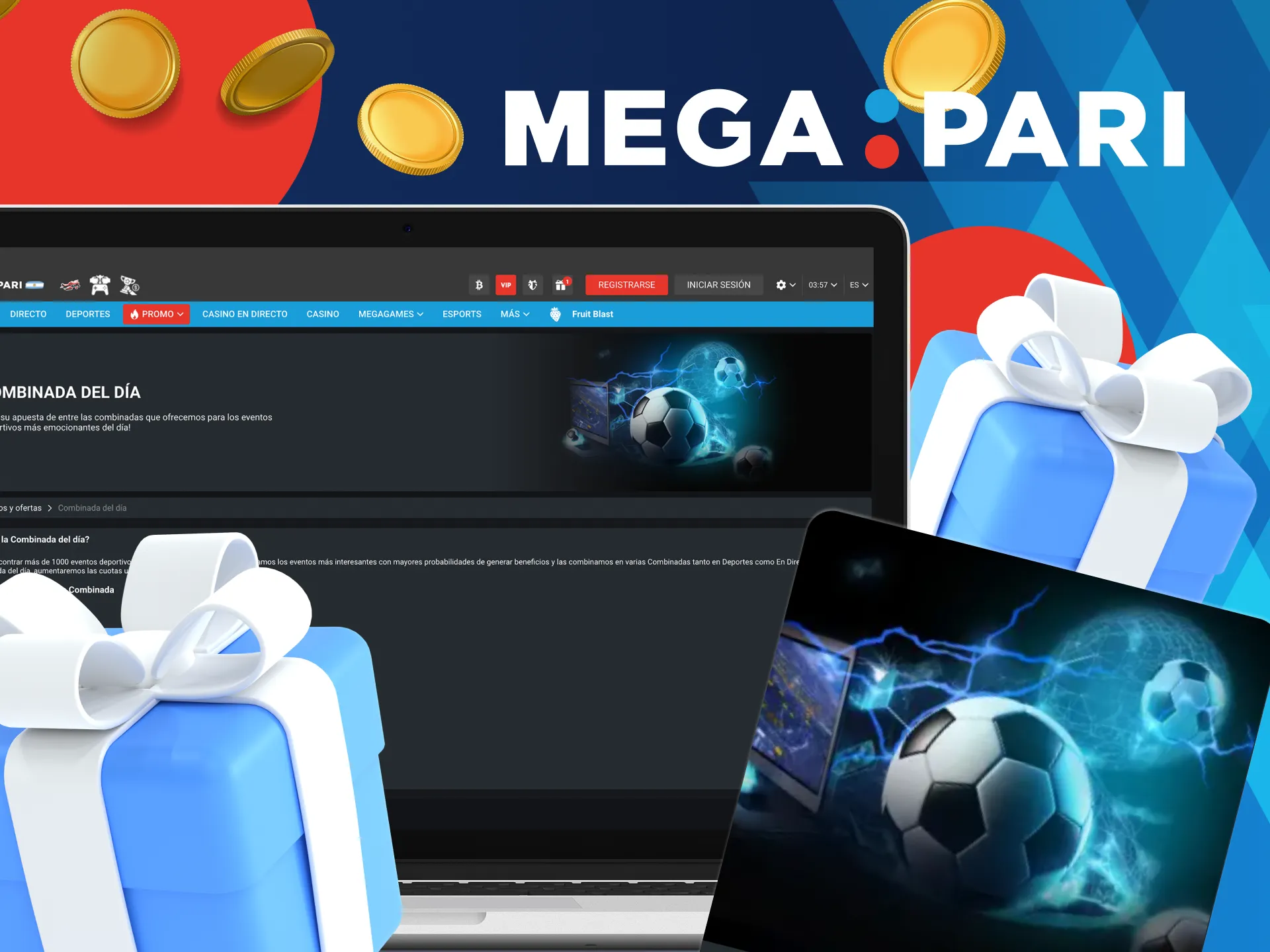 Apuestas combinadas diarias en el sitio web de Megapari.