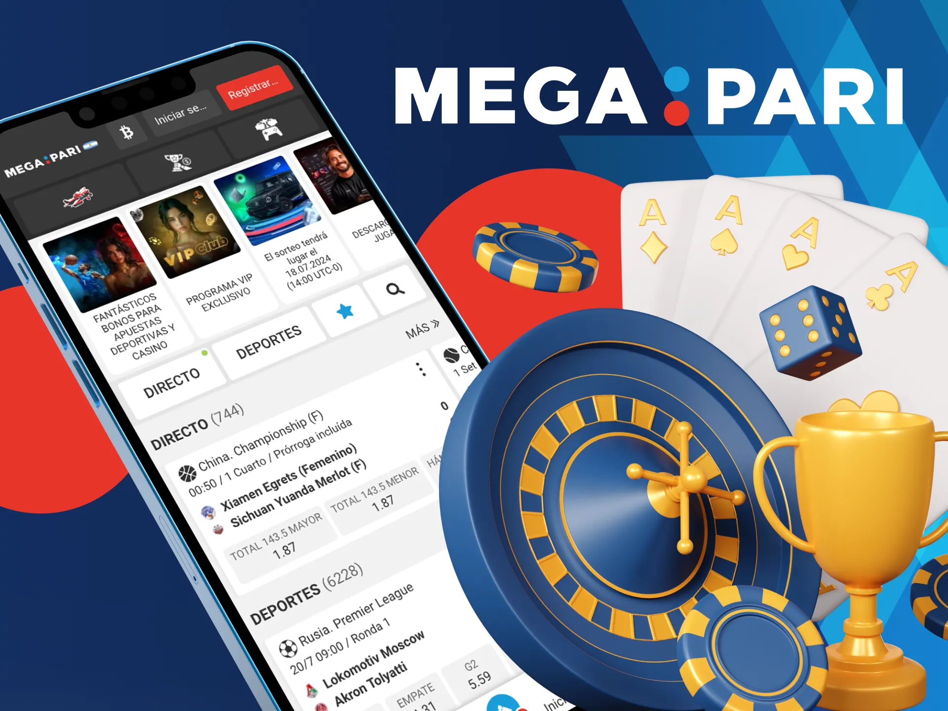 Disfruta de los juegos de Megapari en la aplicación móvil.