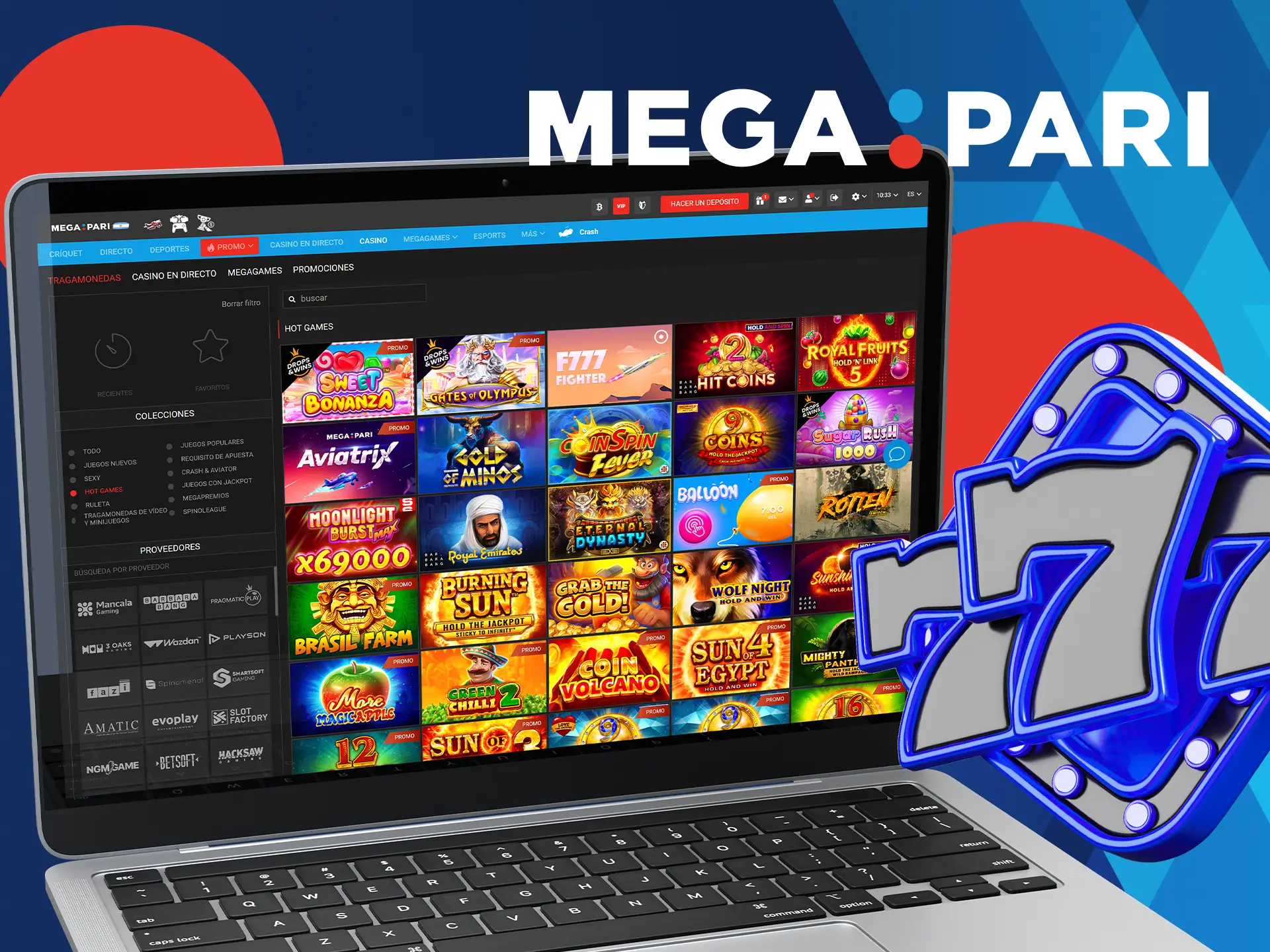 Haga sus apuestas en los juegos de tragamonedas de Megapari en función de su presupuesto.