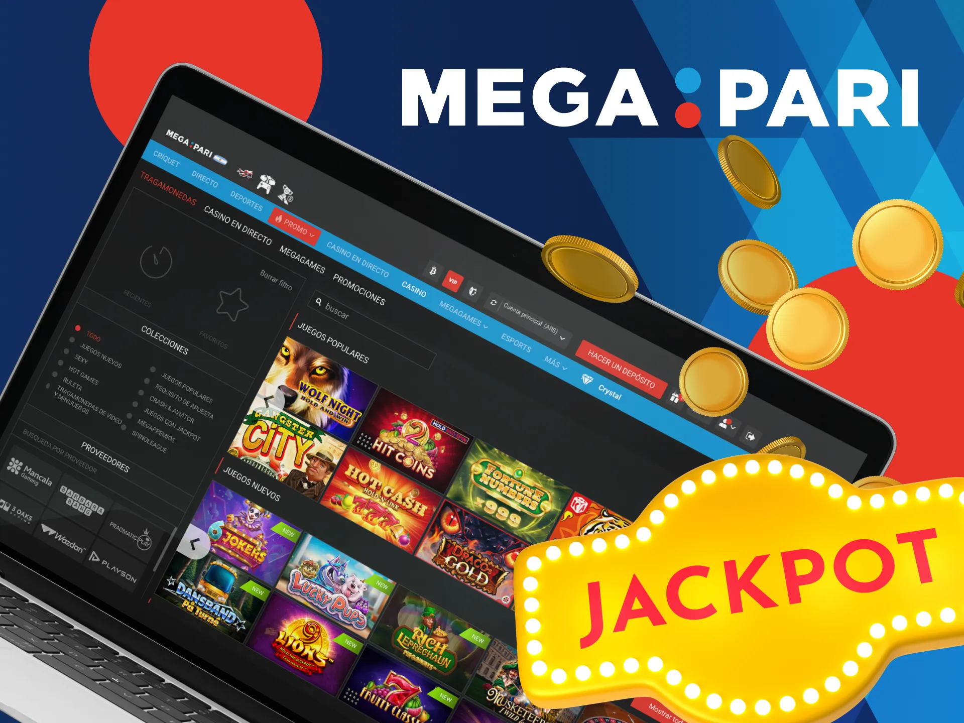 Encuentra tragamonedas con jackpots progresivos en Megapari y gana a lo grande.