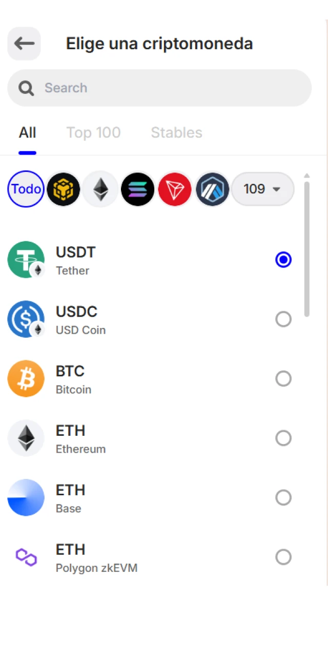 Adquirí criptomonedas para fondear tu cuenta de Megapari de forma simple.