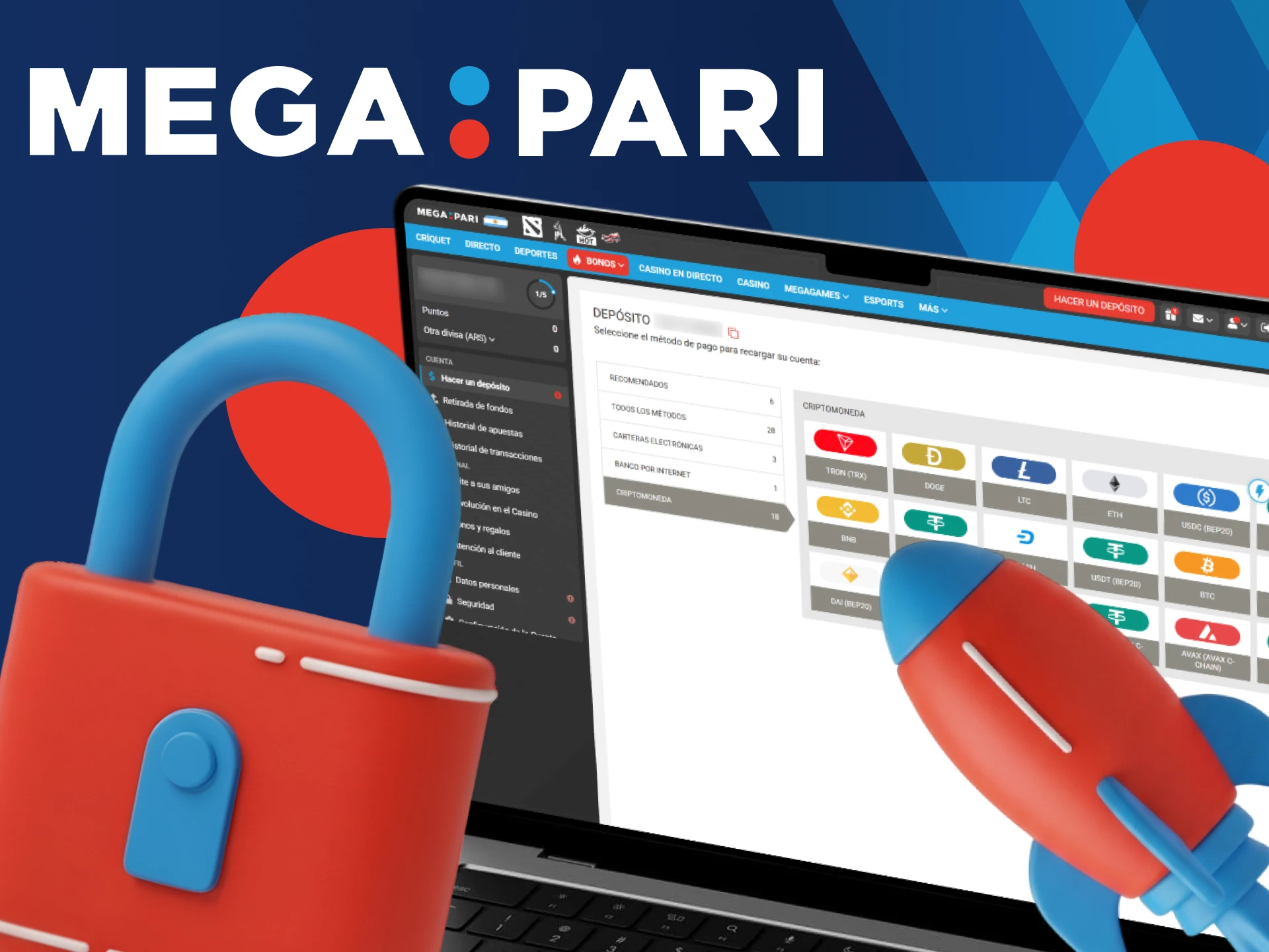 Aprovechá las ventajas de usar criptomonedas en Megapari para tus apuestas.